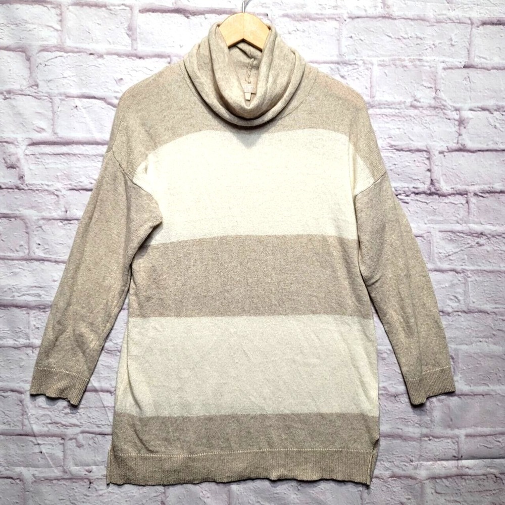 BENEDETTA B Striped Cowl Neck Sweater Large Merino Wool Blend‎ Made in Italy